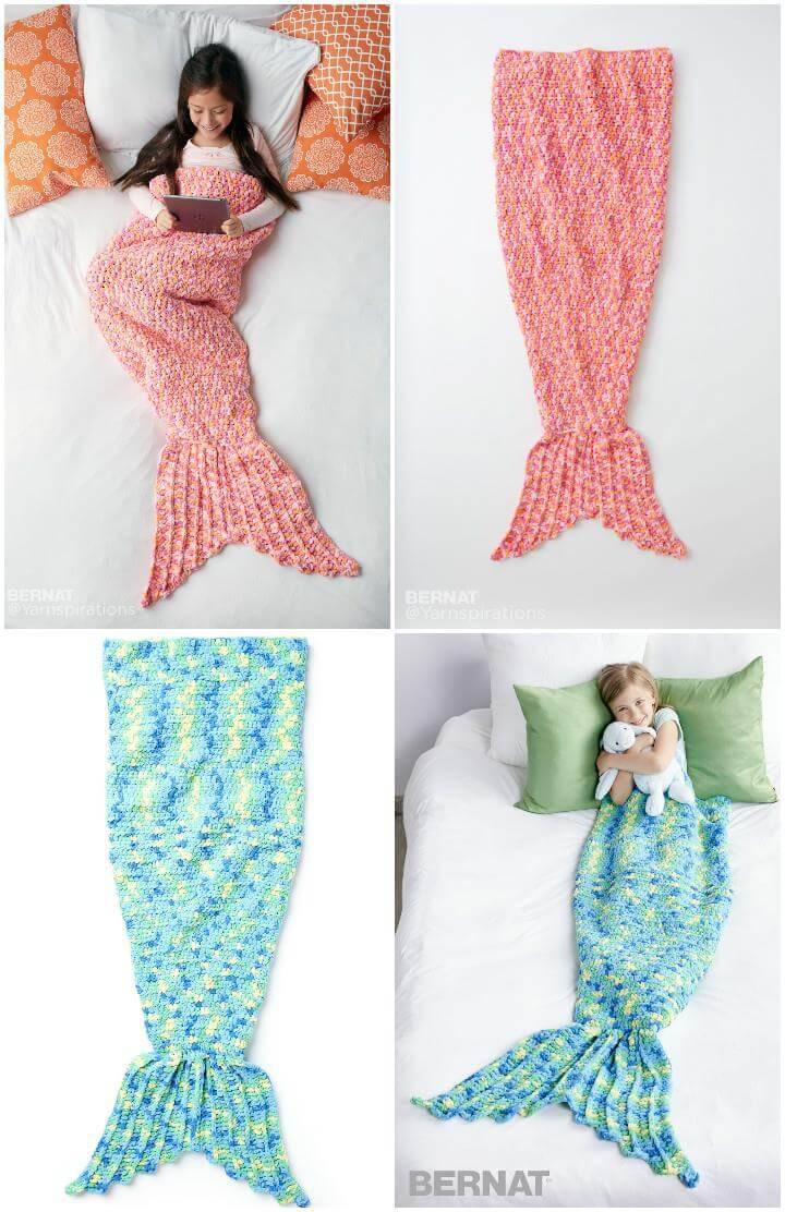 22 Free Crochet Mermaid Tail Blanket Patterns DIY Crafts