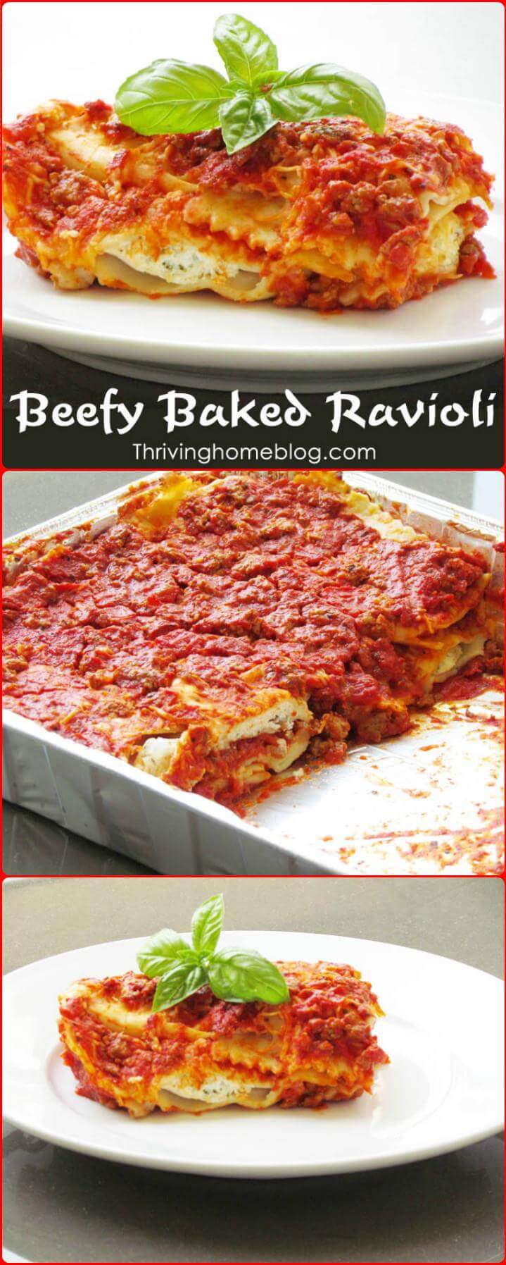 delicious beefy baked ravioli