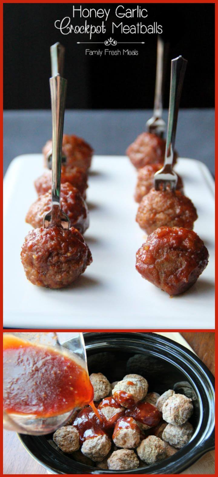 easy crockpot honey garlic meatballs