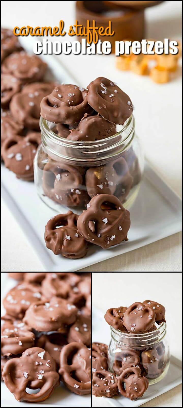 super yummy caramel stuffed chocolate pretzels