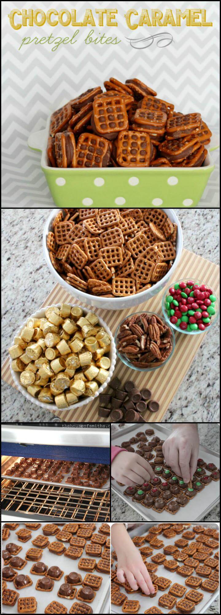 mouth-watering chocolate and caramel pretzel bites