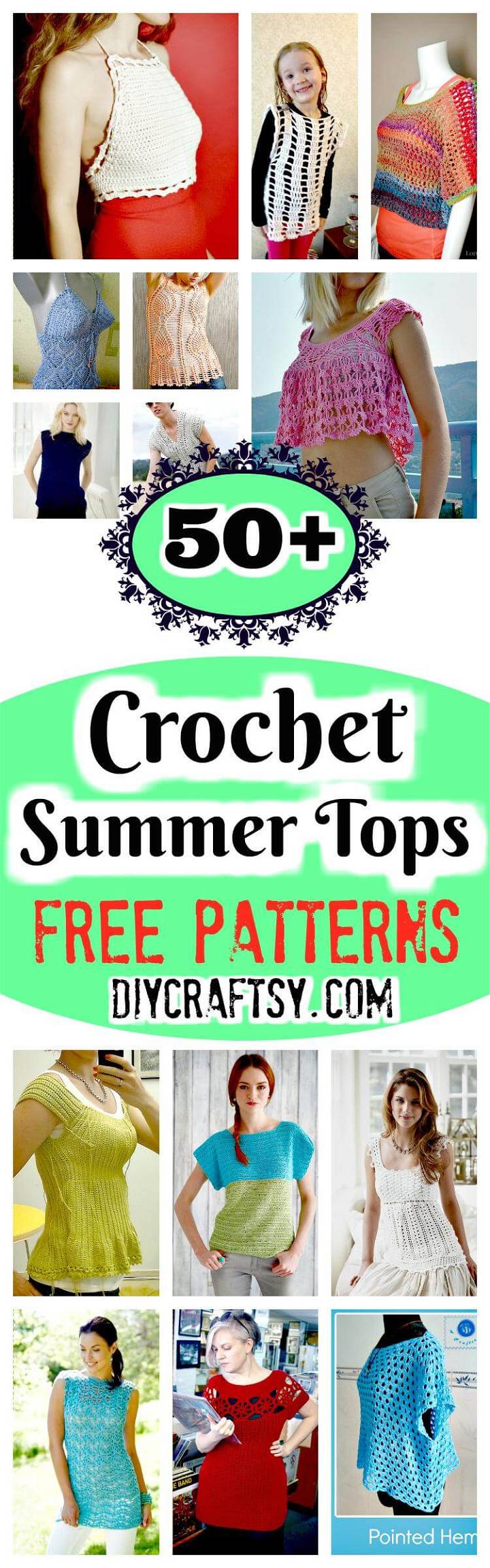 50+ Quick & Easy Crochet Summer Tops Free Patterns DIY & Crafts