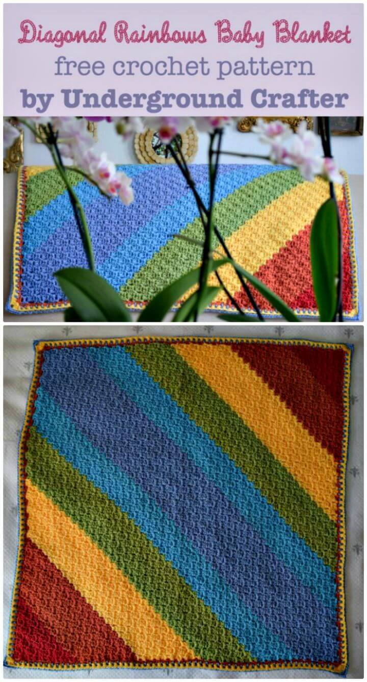 55 Free Crochet Rainbow Patterns / 14 Rainbow Blanket - DIY & Crafts