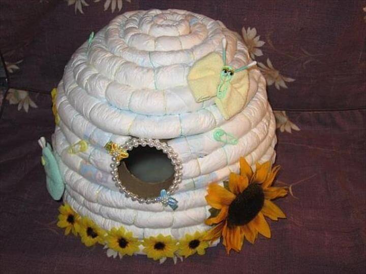 cool beehive diaper cake