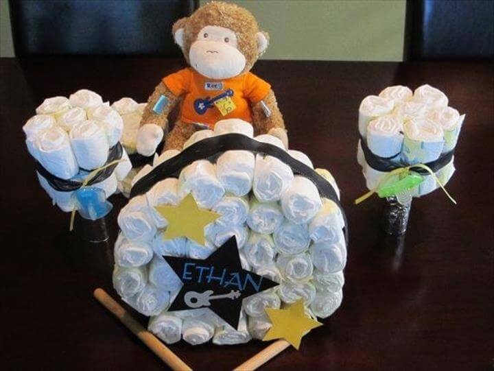 diaper drum set cake