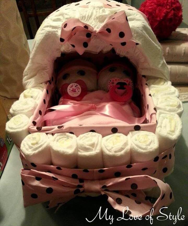 baby stroller diaper cake