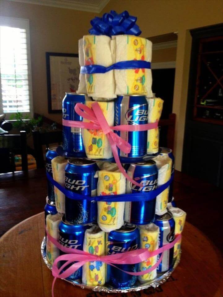 awesome bud light diaper cake