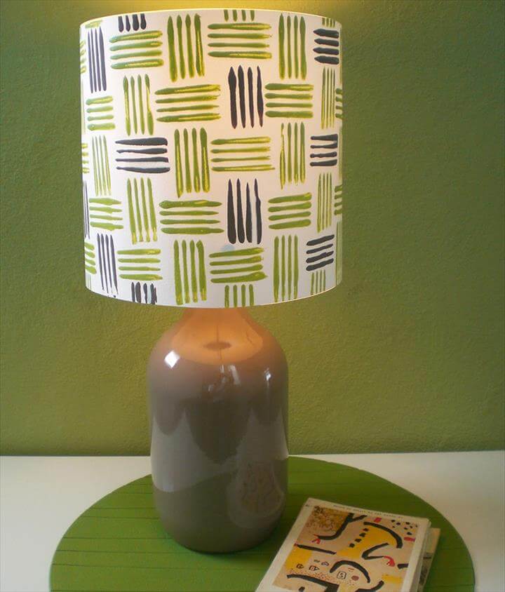 DIY custom bottle and fork printed lampshade