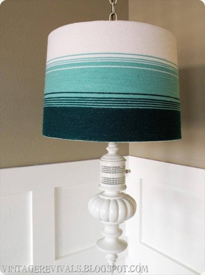 handmade yarn ombre lampshade