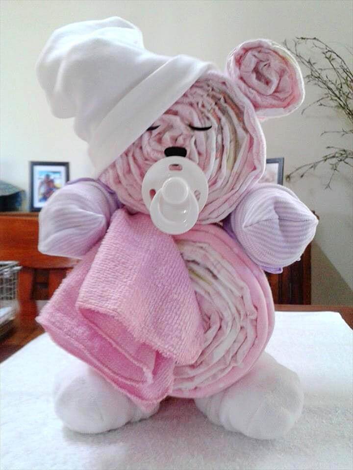 Funky Teddy Bear Diaper Cake