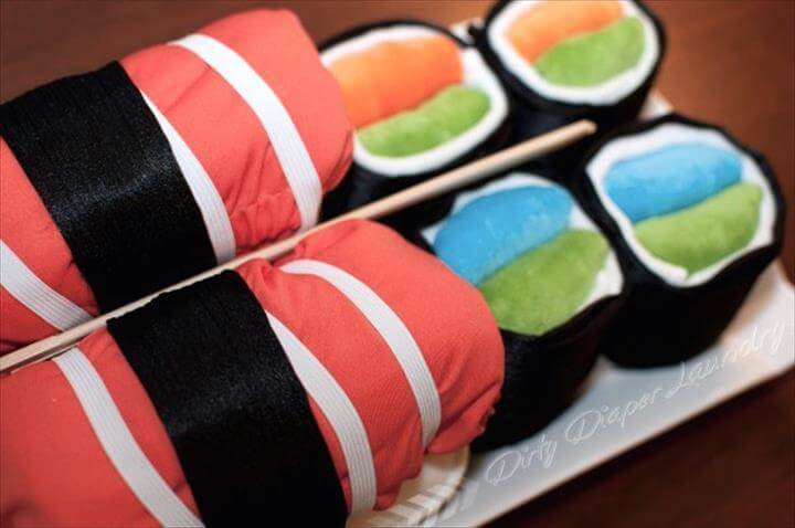 cool cloth diaper sushi platter