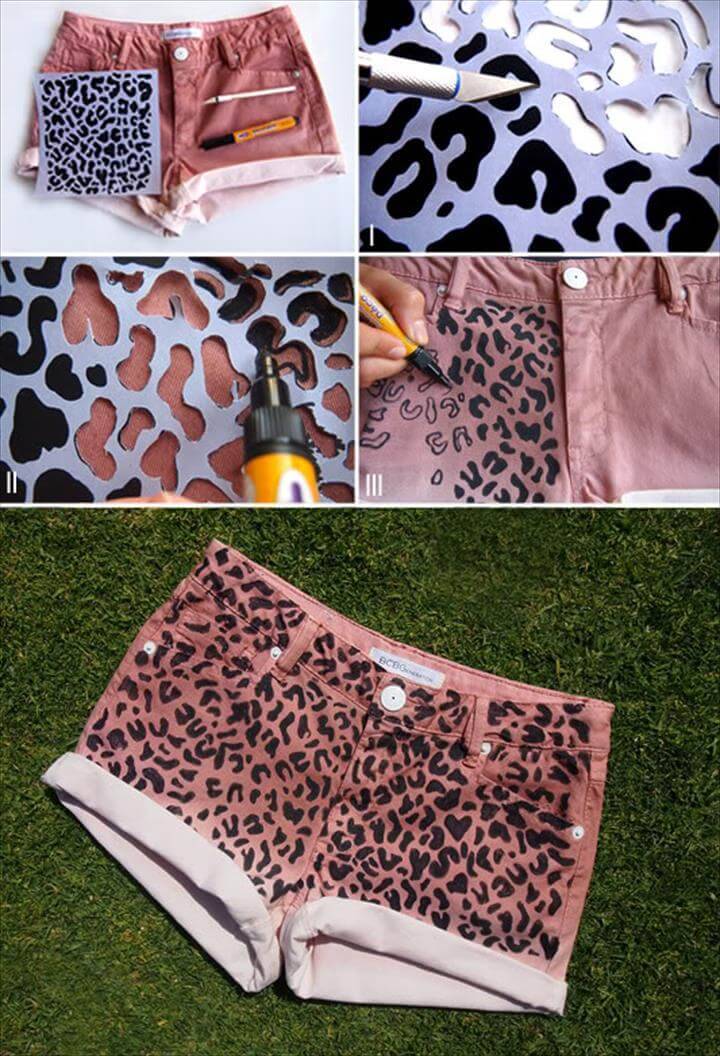DIY Leopard shorts