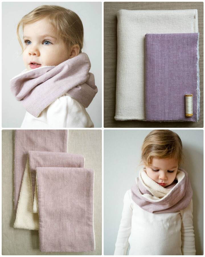 DIY cozy sewn cowl for kids