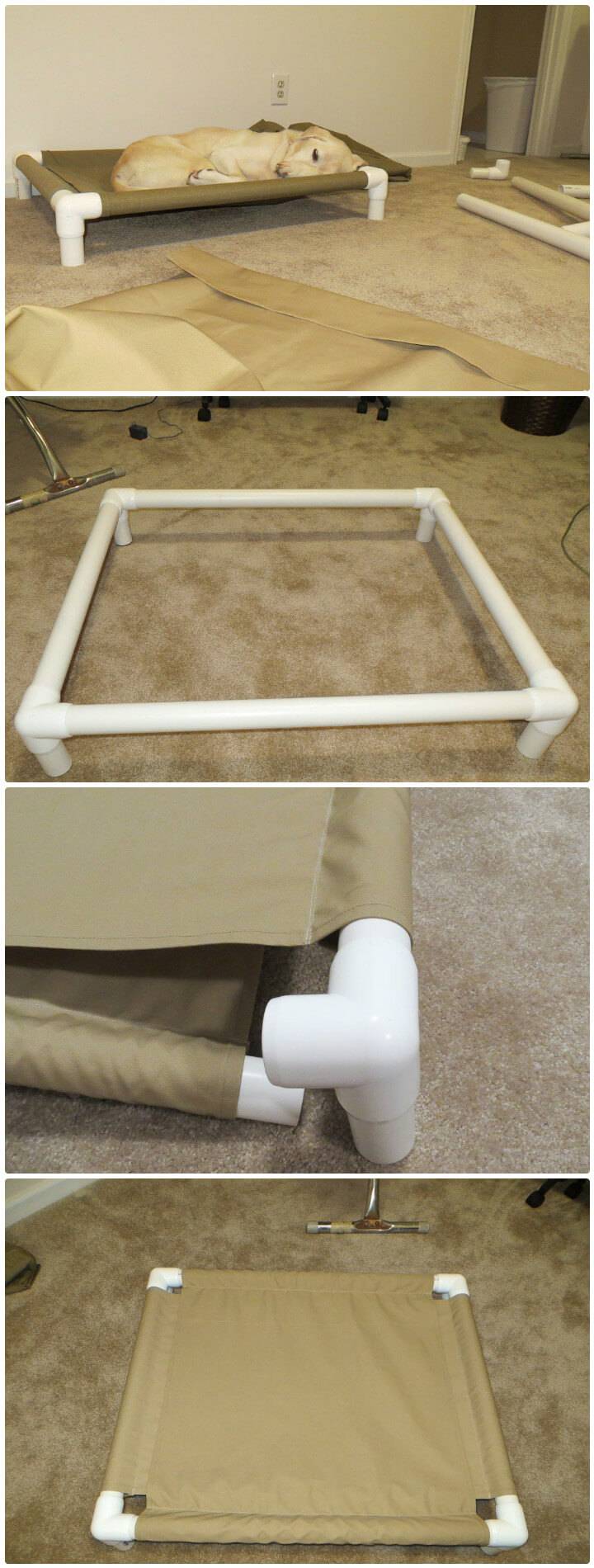 recycled PVC pipe dog cot