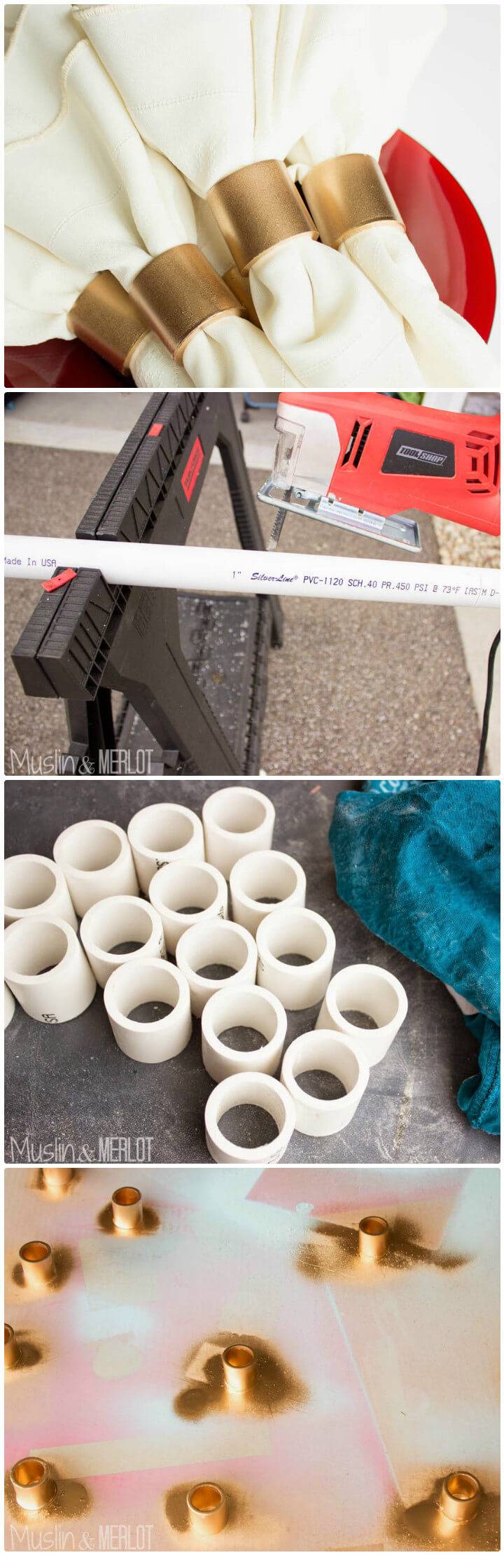 old pvc pipes into napkin rings