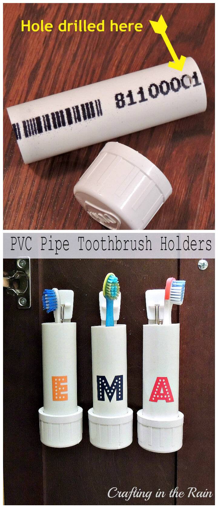 awesome PVC pipe tooth brush holder