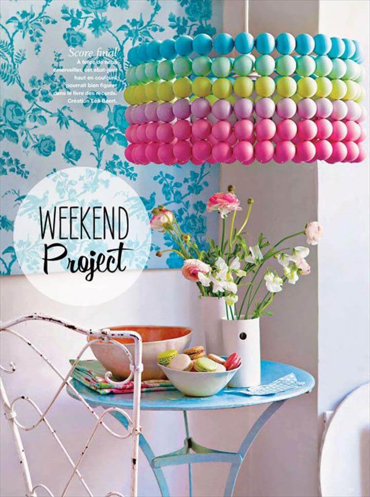 colorful ping pong ball pendant lampshade