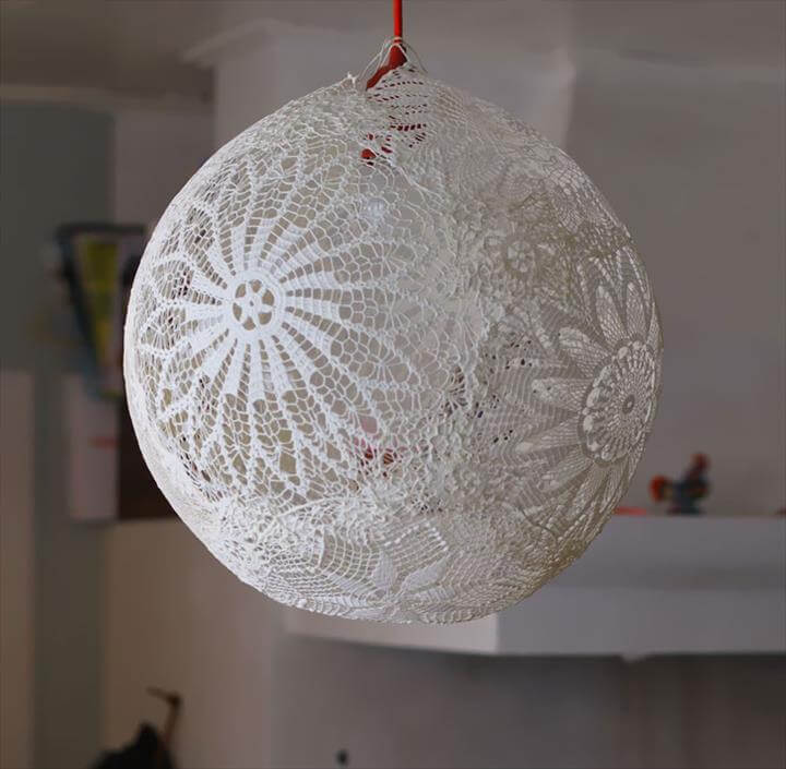 beautiful doily lampshade