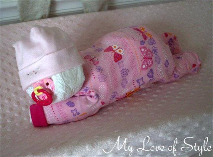 sleeping baby diaper cake