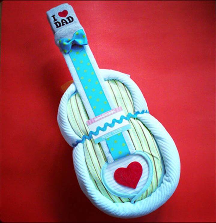 beautiful guitar diaper cake