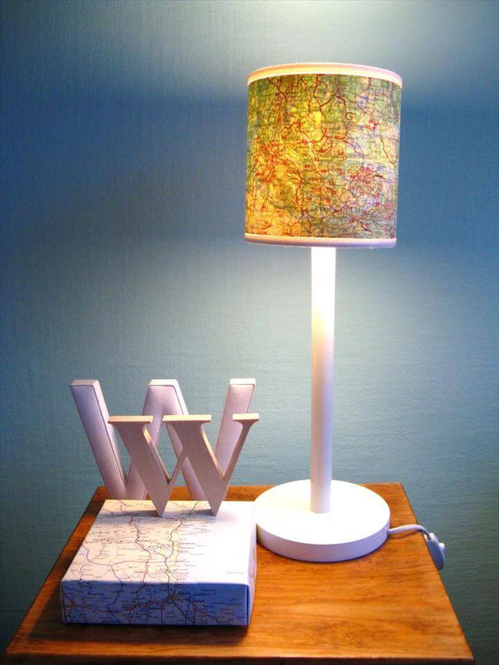beautiful map lampshade