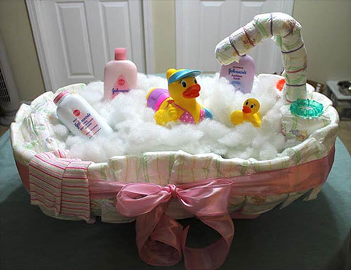 baby bath tub diaper cake