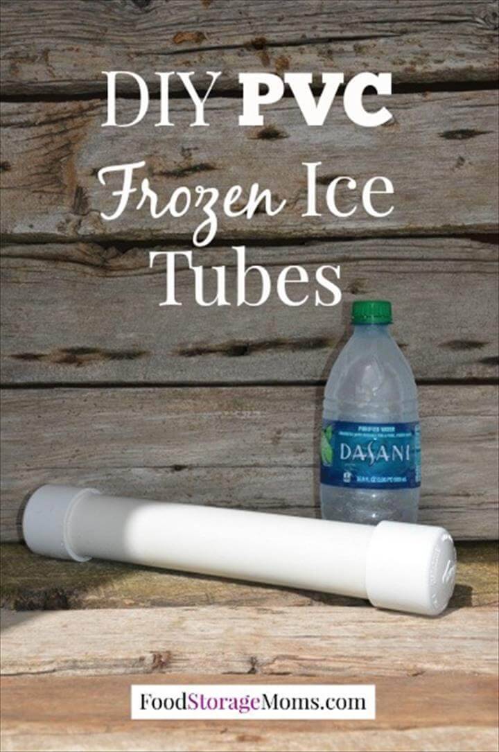 frozen ice tubes made from PVC pipes