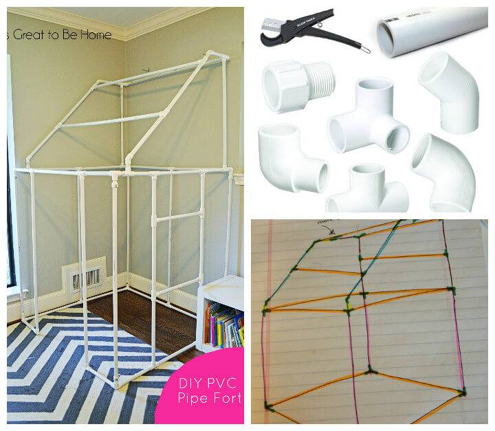 reclaimed PVC pipe fort idea