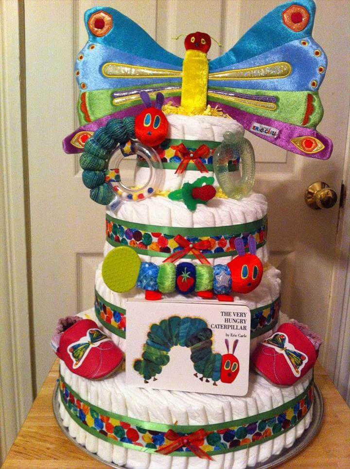 hungry caterpillar diaper cake