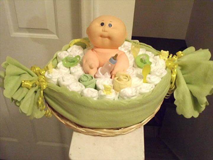 bathing baby diaper cake