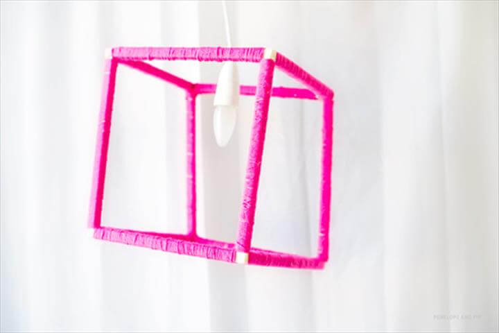 DIY neon geometrical lampshade