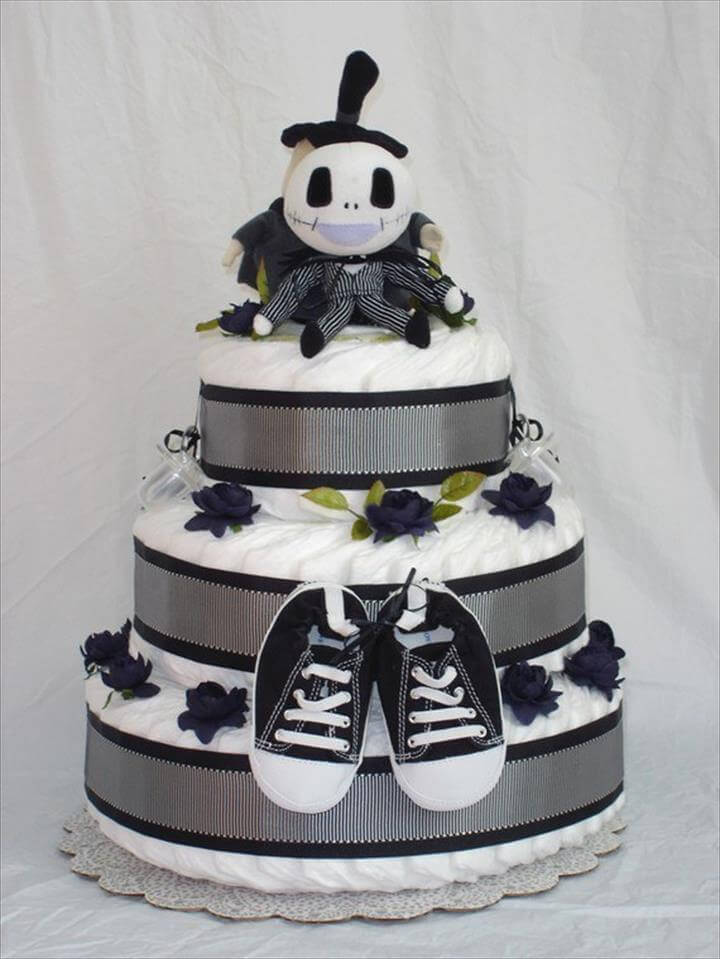  black white diaper nightmare cake before christmas