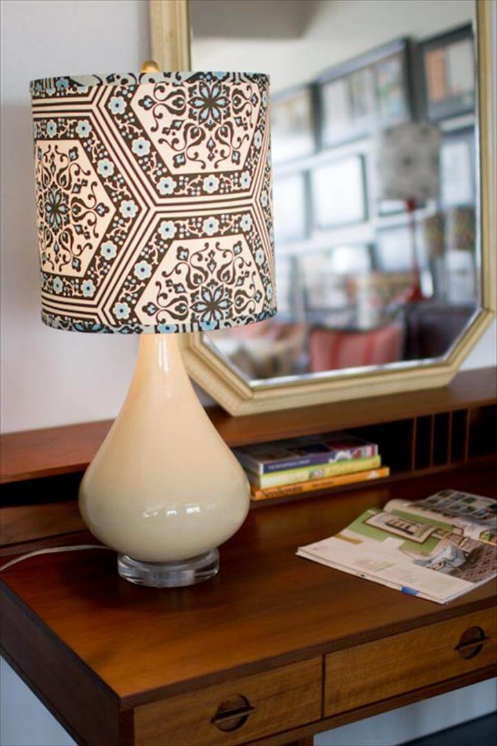 50 Best DIY Lampshade Ideas To Renovate Your Lamps Today   Redesigned Art Style Lampshade 1 