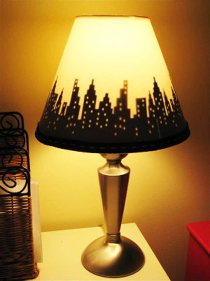 beautiful city skyline lampshade