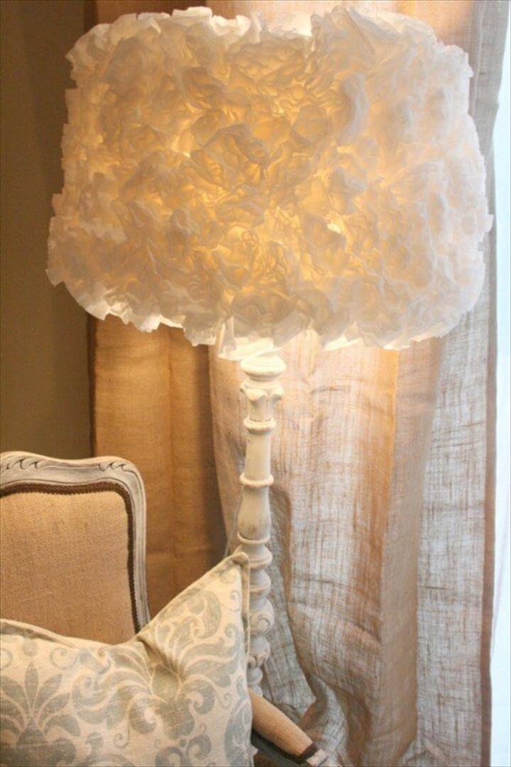 50 DIY Lampshade Ideas You Need To Try For Your Home Decor   Self Made Coffee Filter Lampshade 1 