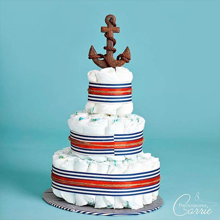 nautical diaper cake