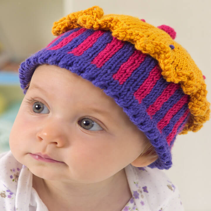 easy-to-crochet baby confection hat