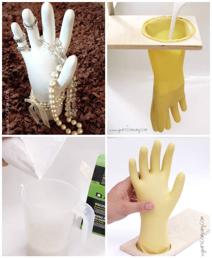 plaster hand DIY jewelry organizer