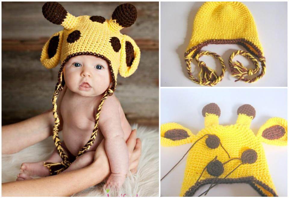 easy crochet giraffe baby hat pattern