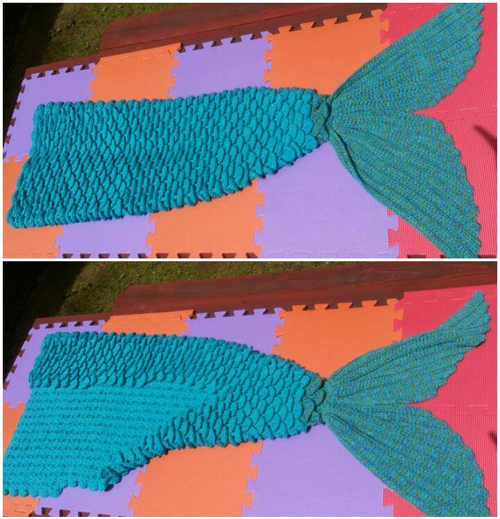 22 Free Crochet Mermaid Tail Blanket Patterns ⋆ DIY Crafts