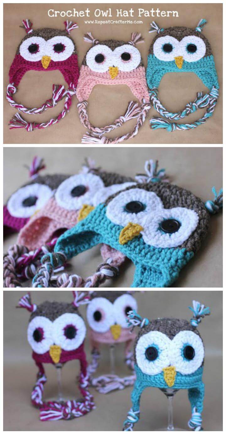 easy crochet owl baby hat pattern