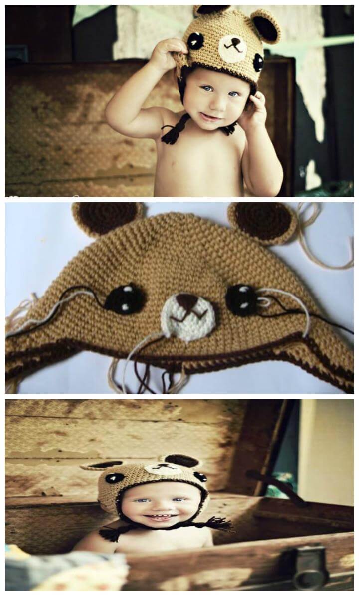 adorable crochet teddy bear baby hat