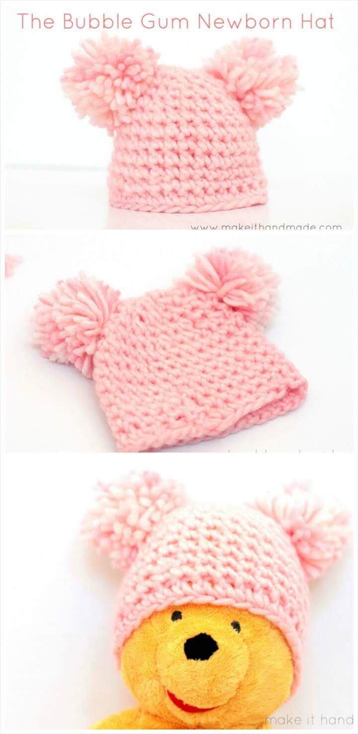 free crochet bubble gum hat pattern