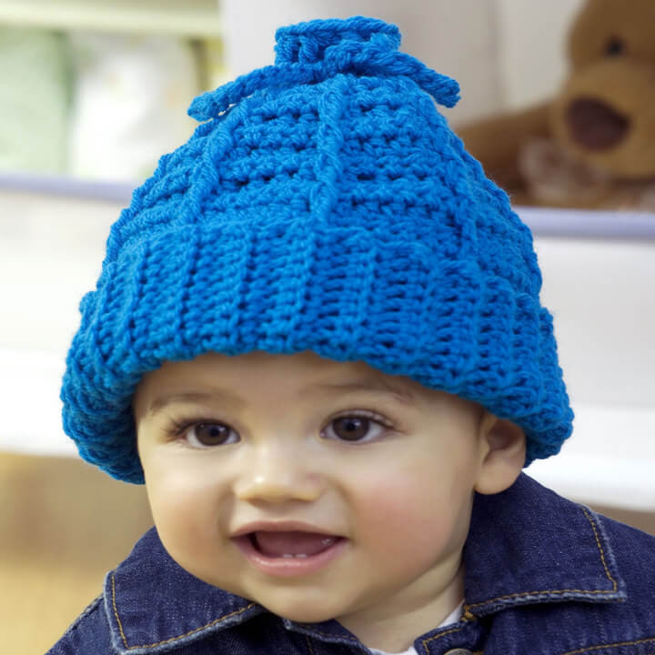 awesome baby blue crochet hat