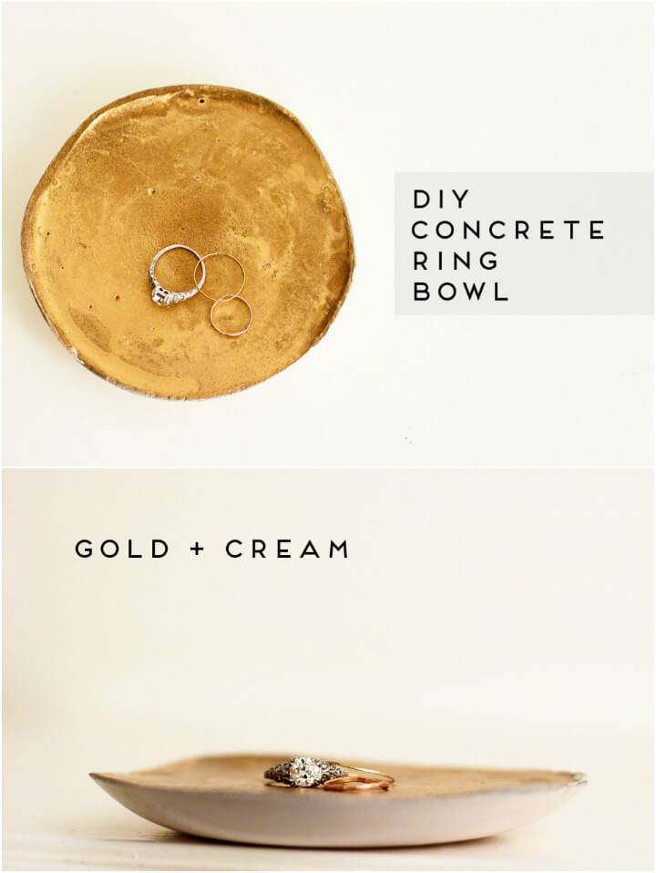 self-made concrete ring bowl