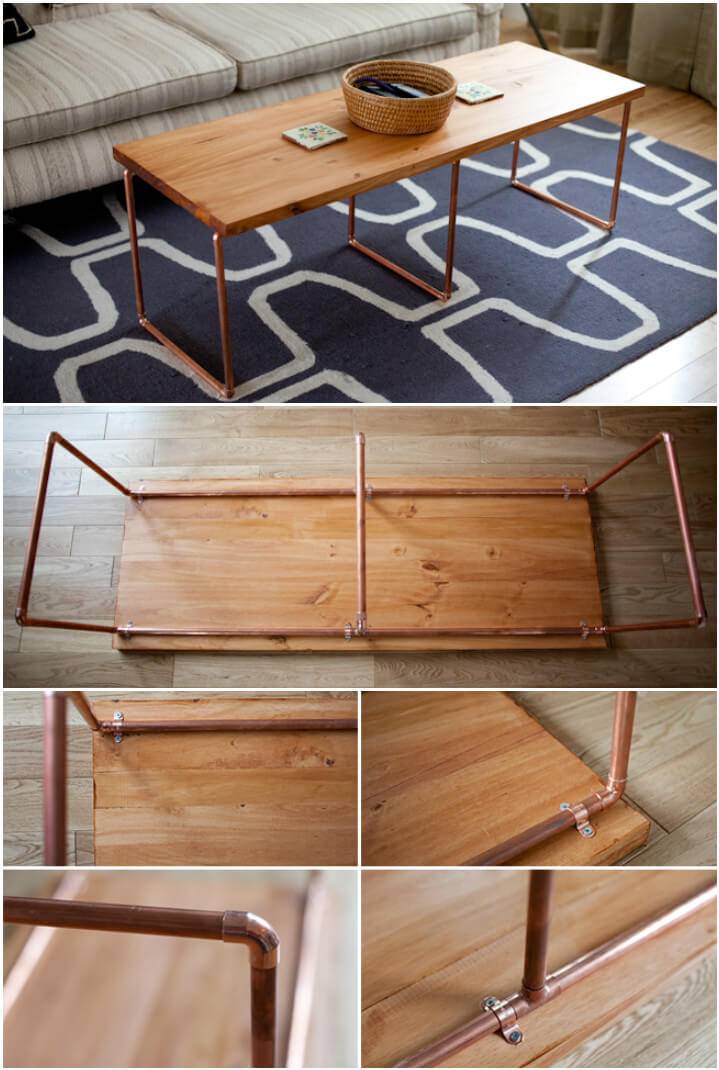 DIY wood slab coffee table