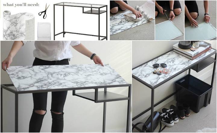 handmade faux marble table