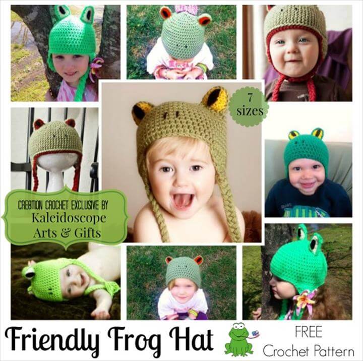 adorable friendly frog crochet baby hat pattern