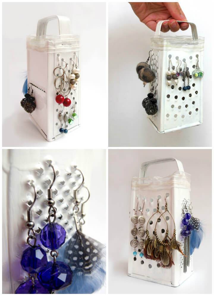 old grater into cool earring holder