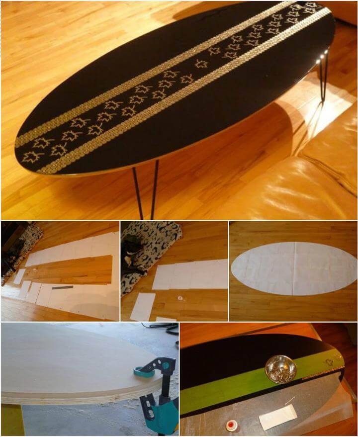 handmade oval coffee table with metal hairpin legs